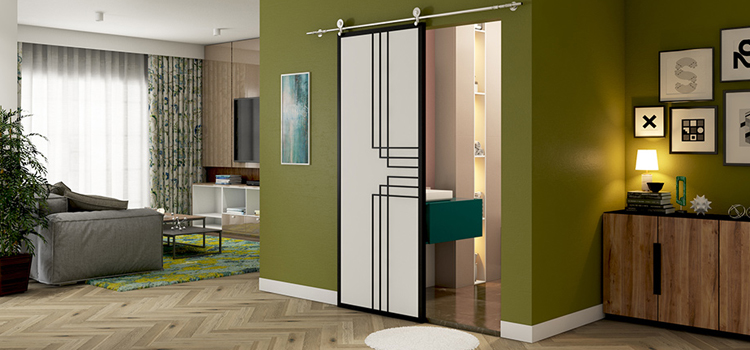 sliding bathroom door installation in Willowbrook